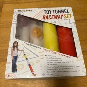 Toy Tunnel Raceway Set - Red, Yellow, White NEW